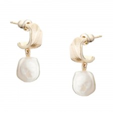 Tutti & Co Freshwater Pearl Earrings Gold