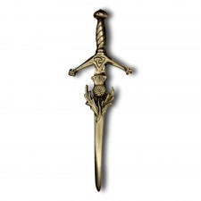 Sword with Thistle Kilt Pin in Antique Silver