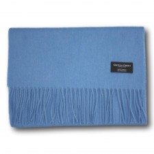 Gretna Green Wide Cashmere Scarf in Cambridge Blue