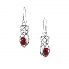 Shrieking Violet Poppy Celtic Knot Drop Earrings