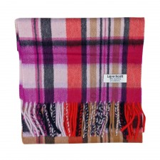 Lona Scott 100% Cashmere Scarf in Blossom Check