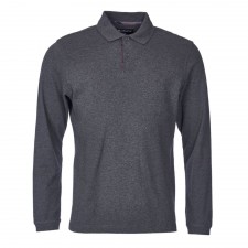 Barbour Mens Long Sleeve Sports Polo in Slate Marl
