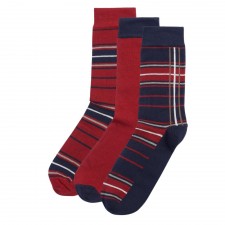 Barbour Men's Tartan Sock Gift Box in Cranberry