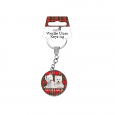 Westie Glass Keyring