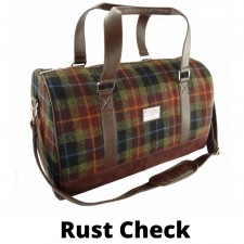 Harris Tweed Clyde Weekend Bag in Rust Check