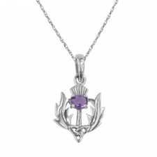 Hamilton & Young Thistle Silver Pendant With Amethyst Stone