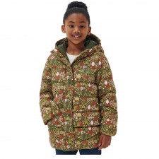 Barbour Girls Bracken Quilted Jacket in Woodland