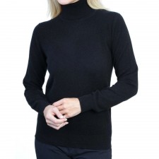 Lona Scott Ladies Roll Neck Cashmere Jumper in Black