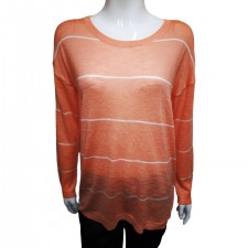 Hepburn Ladies Curve Back Stripe Jumper in Apricot