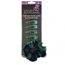 Green Tartan Hair Clips & Scrunchie Set