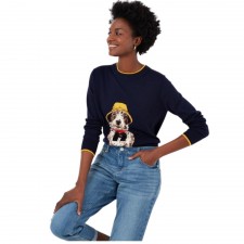 Joules Ladies Mariella Intarsia Jumper In French Navy