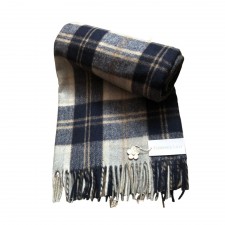 Bannockbane Silver Tartan Wool Blanket