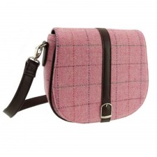 Harris Tweed 'Beauly' Shoulder Bag - Bright Pink Overcheck