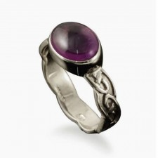 Shetland Jewellery Muckle Roe Celtic Moonstone Ring In Silver