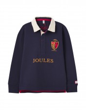 Joules Boys Union Rugby Shirt In French Navy
