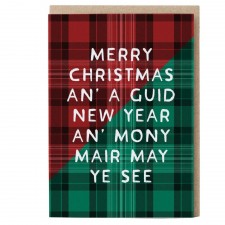 Red Tartan Merry Christmas Card
