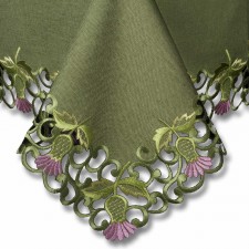 Balmoral Green Thistle Design Square Tablecloth