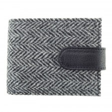 Harris Tweed 'Barra' Tweed Gents Wallet In Black and White Herringbone