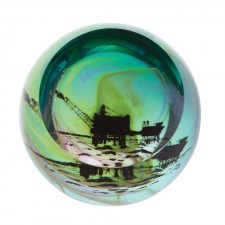 Caithness Glass Scottish Oil Rig Northern Aurora Paperweight