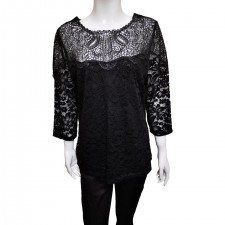 Casamia Ladies 3/4 Sleeve Black Lined Top 