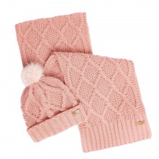 Barbour Ridley Beanie & Scarf Set in Dusty Rose