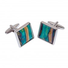 Heathergems Square Silver Plated Cufflinks