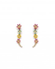 Lila Curved Drop Studs Gold Plated Earrings