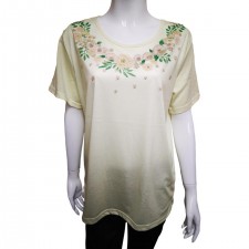 Text Ladies Lemon Flower Pocket T-shirt