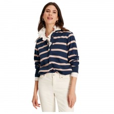 Joules Ladies Sammie Stripe Rugby Shirt in Pink Stripe