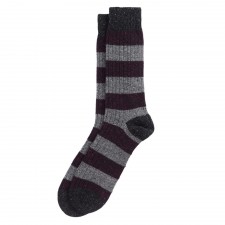 Barbour Men's Houghton Stripe Socks In Fig & Asphalt 