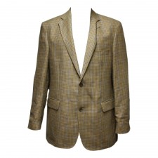 Daks Mens Barret Jacket in Beige and Blue Check