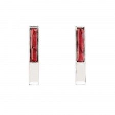 Heathergems Skye Silver Rectangle Earrings