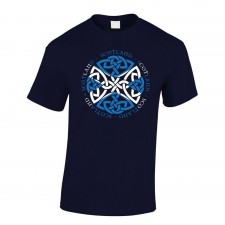 Mens Saltire Celtic Circle T-Shirt In Navy