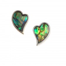 Tide Paua Shell Heart Stud Earrings