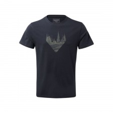Craghoppers Calvino Short-Sleeved Mountainscape T-Shirt - Blue Navy UK S