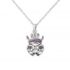 Hamilton & Young Mary Queen Of Scots Silver Two Hearts Pendant