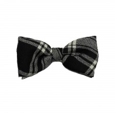 Menzies Black & White Tartan Bow Tie