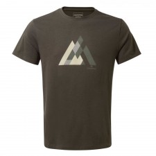 Craghoppers Calvino Short-Sleeved Geometric Mountain T-Shirt - Black Pepper UK S