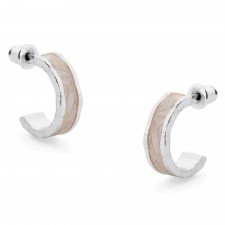 Tutti & Co Pearl Enamel Earrings Silver