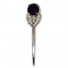 Thistle Kilt Pin in Polished Silver