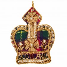 Tartan Scotland Crown Decoration