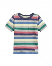 Joules Boys CASPIAN Grey Marl Multi Stripe T-Shirt - 7-8 Years