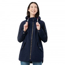 Joules Ladies Shoreside Coastal Waterproof Jacket In Navy
