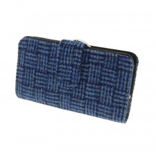 Harris Tweed 'Iona' Purse In Blue Basket Weave