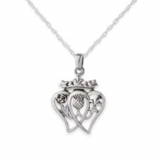 Hamilton & Young Mary Queen Of Scots Silver Twin Heart Pendant