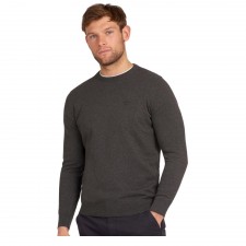 Barbour Pima Cotton Crew Neck Jumper in Charcoal