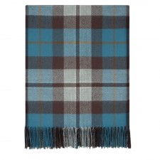 Lochcarron 100% Lambswool Rose Hunting Grey Tartan Blanket