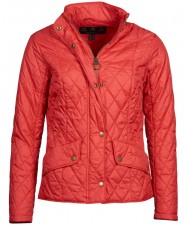 Barbour Ladies Flyweight Cavalry Quilted Jacket in Pomegranate