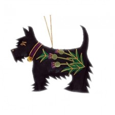 Black Thistle Scottie Dog Christmas Decoration
