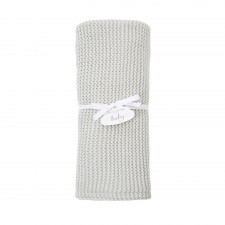Katie Loxton Grey Cotton Knitted Baby Blanket